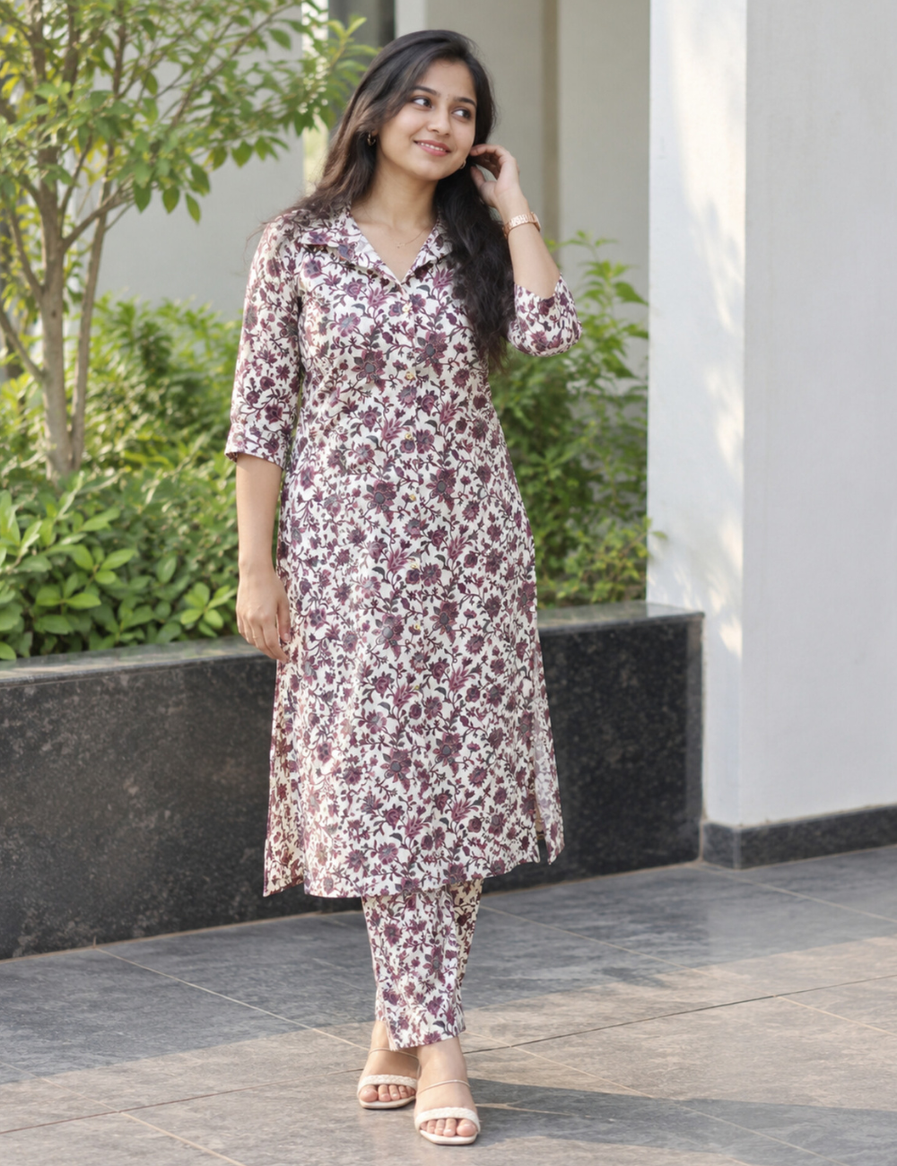 Elegant Floral Printed Co-Ords Set