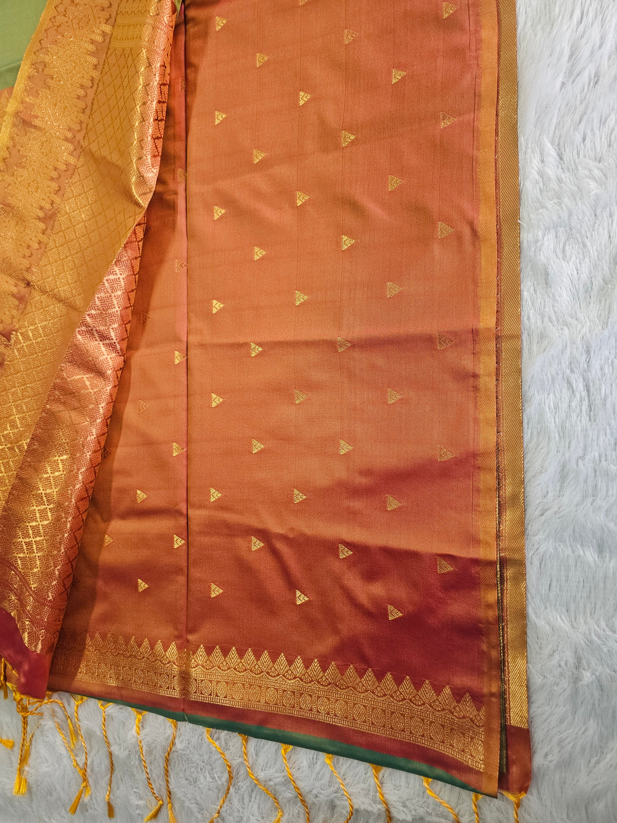 Teal Green Traditional Zari Saree