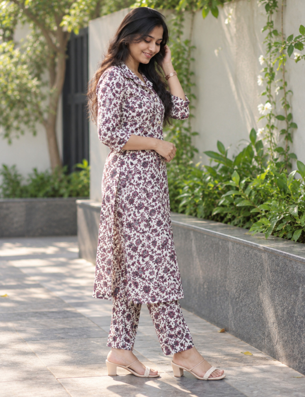 Elegant Floral Printed Co-Ords Set