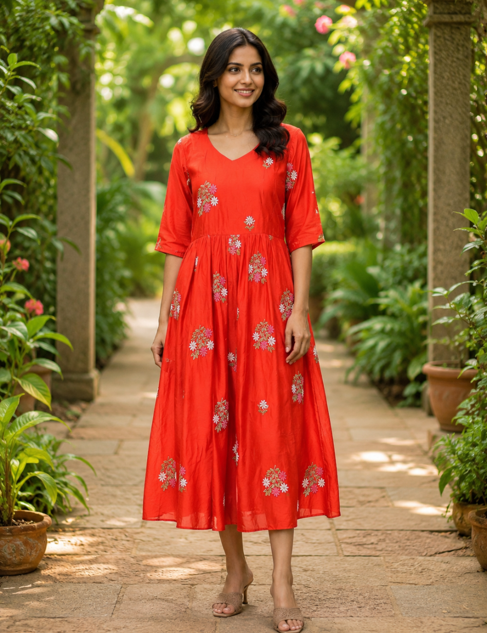 Floral Embroidered Anarkali Kurti