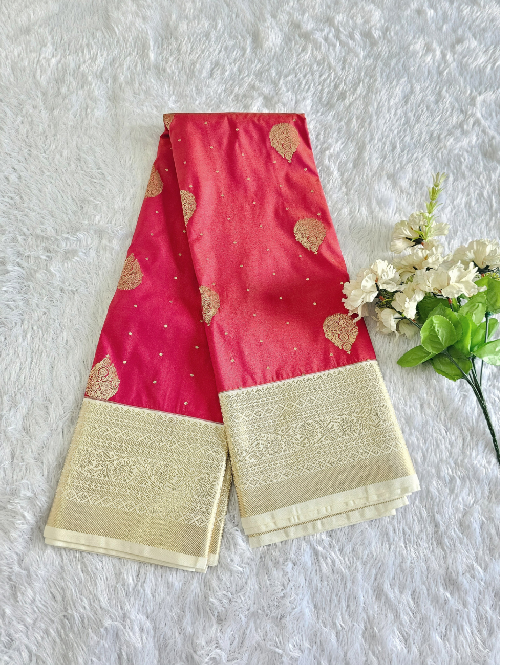 Magenta Pink & Gold Zari Saree | Elegant Festive Wear