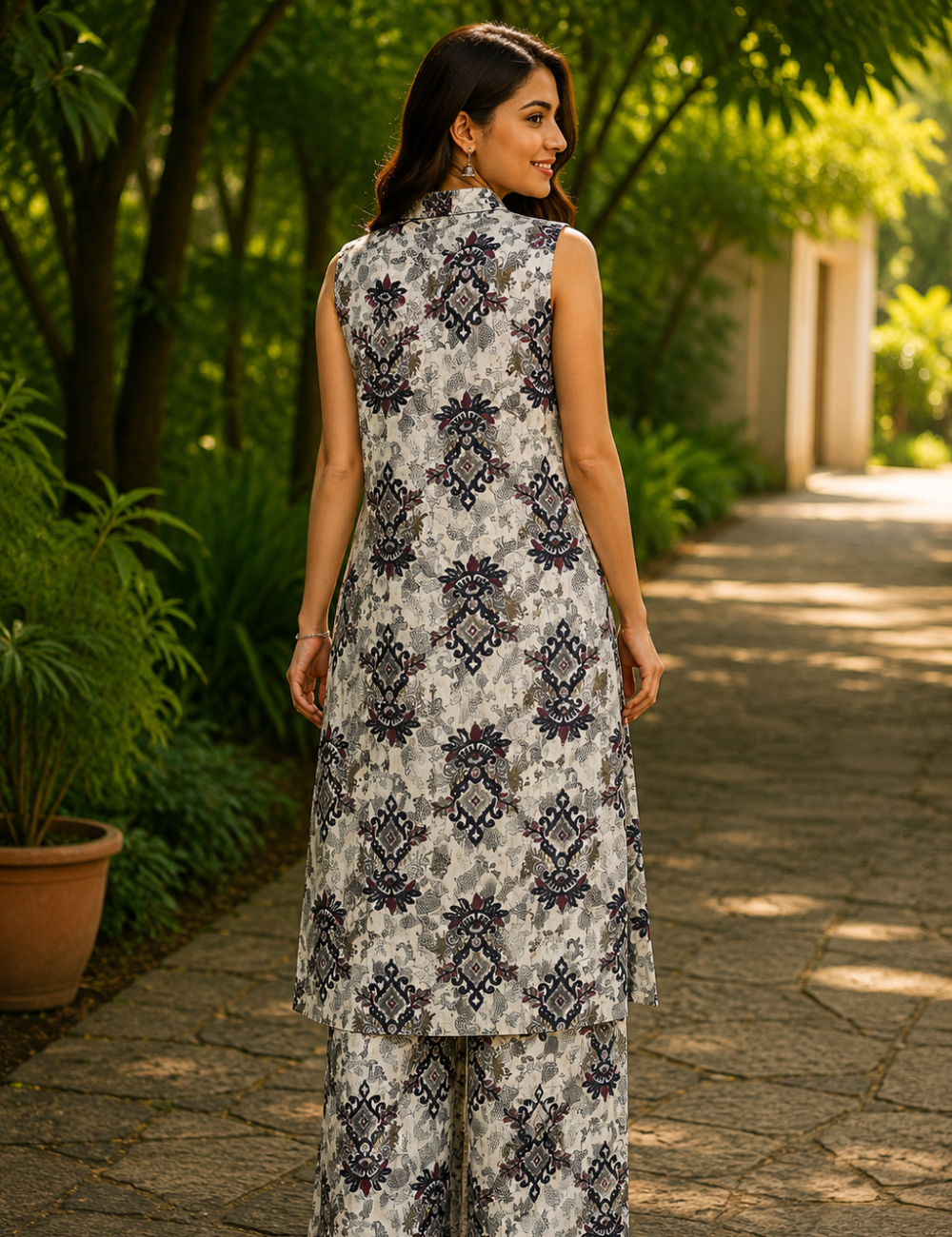 Floral Printed Co-Ord Set with Attachable Sleeves