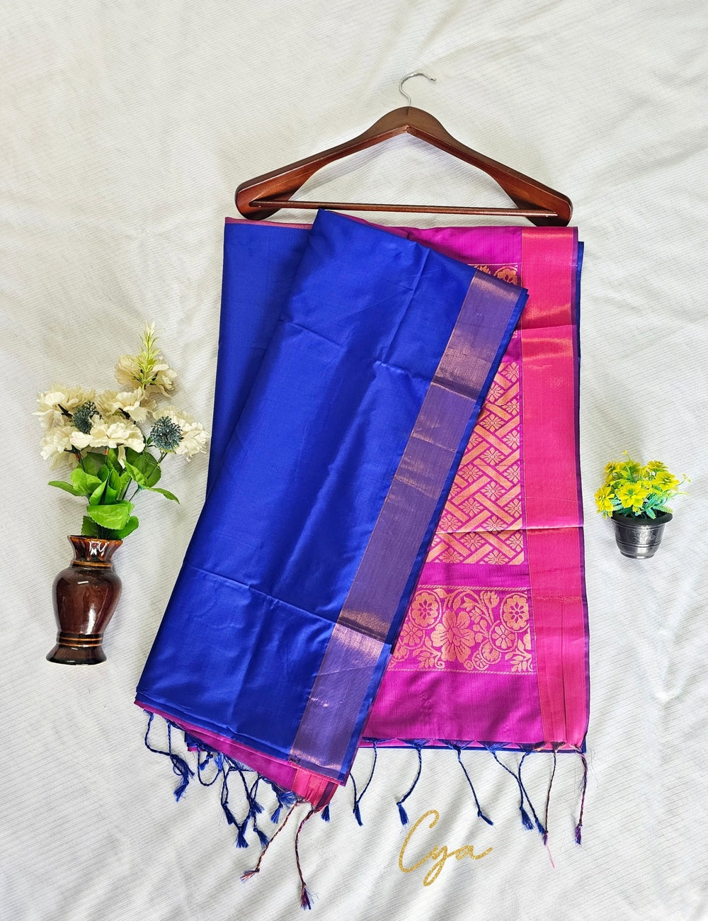 Royal Blue & Pink Traditional Soft Silk Saree