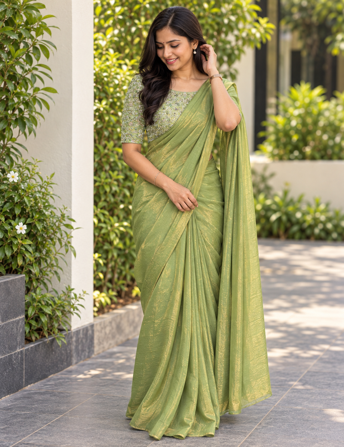 Space Silk Saree – Elegant Shimmer Collection